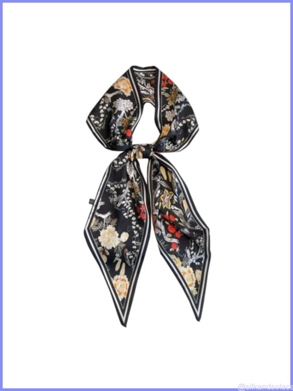 Silk Feel Satin Neck Scarf Hairband Ribbon Multi-Use Women's Fashion